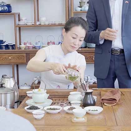 A teacher demonstrates a tea ceremony at the Confucius Institute in Cape Town, South Africa, in this image made from a video. (Gianluigi Guercia/VOA)