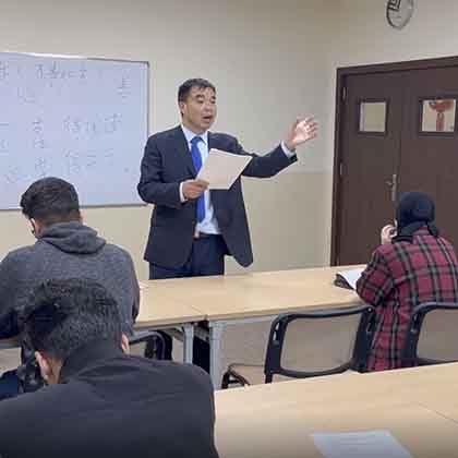 Rayyan Mustafa Qadir attends a Chinese-language class at Salahaddin University in Erbil in hopes of hoping for a better future, in this image made from a video. (Namo Abdulla/VOA)