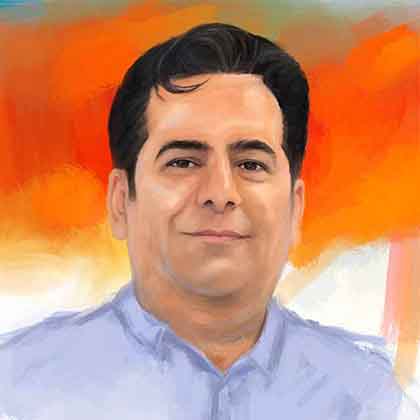 Portrait of Sirwan H. Berko, manager of ARTA FM