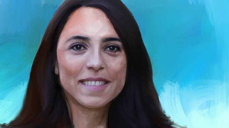 Illustrated portrait of journalist Meltem Oktay, Journalist exiled from Turkey by Lukman Ahmad | VOA News 