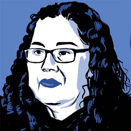Illustrated portrait of slain Mexican journalist Lourdes Maldonado López. 